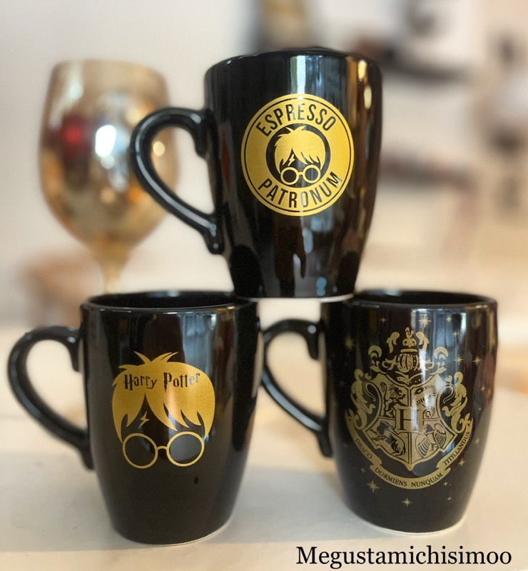 [MGM-176] Taza Bombé Harry Potter negra y dorada