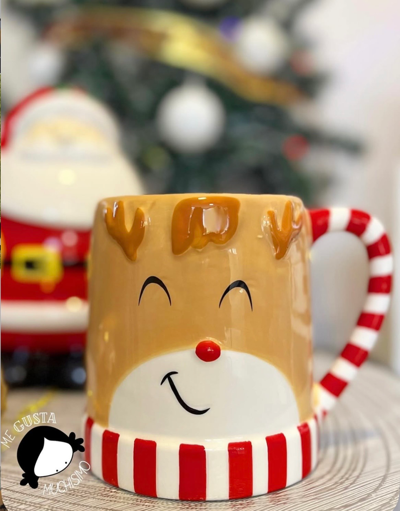 Taza 3D Reno Navidad 